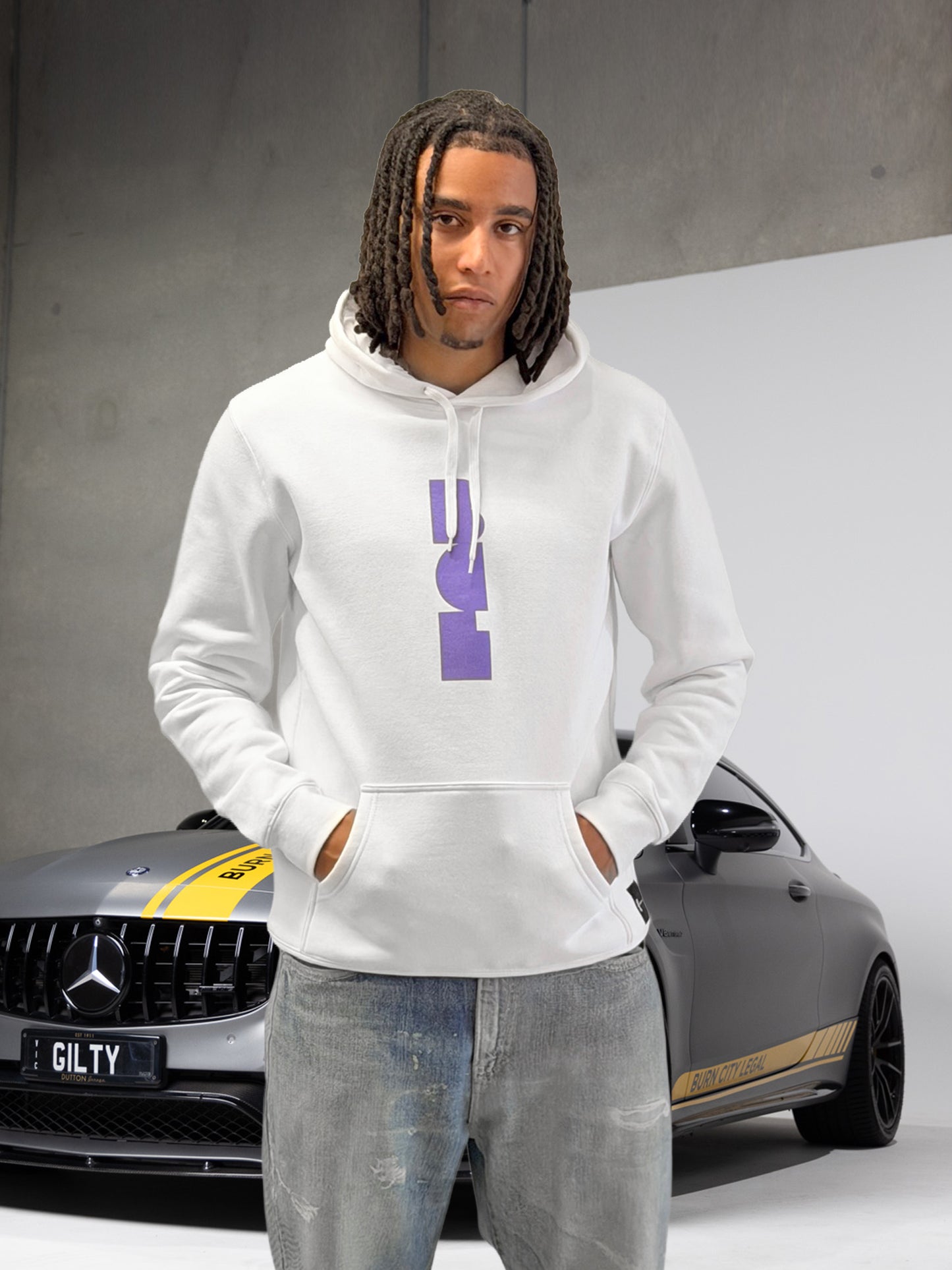 Section 65A Burnout Hoodie (White)